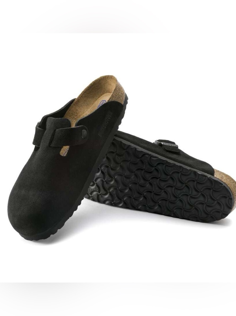 Birkenstock Boston Shoes sz 12 EU 45 Men’s Suede Slip-On Clog black with defect